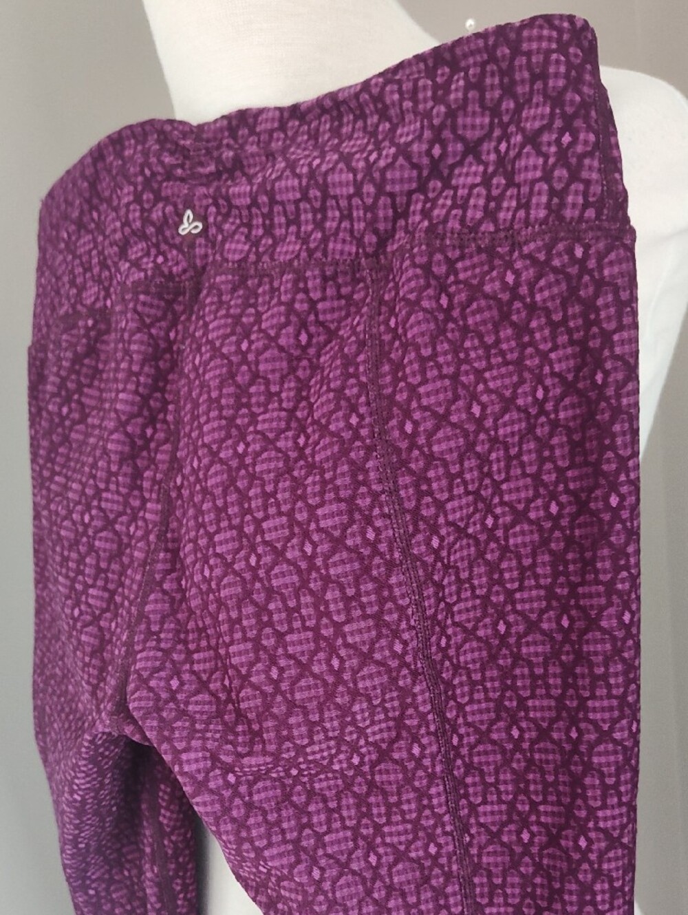 Prana Rich Plum Medallion Print Performance Stretch Leggings